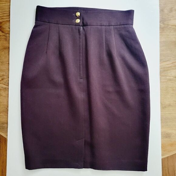 Nine to Five Crocodile Aubergine Pencil Skirt - Picture 2 of 9